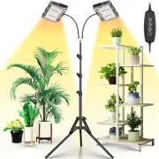Grow Light with Stand, Dual Heads Full Spectrum Grow Light, 200W LED Plant