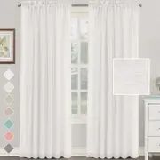 Linen Sheer Curtains Natural Linen Semi Sheer Curtains Light Filtering Curtains Rod Pocket Window Treatments - White