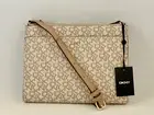 DKNY BRYANT PARK TZ Double Zip Crossbody Bag Cream/Tan $140 New