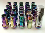 DRAG WHEEL 12X1.5 NEO CHROME TUNER LUG NUT SET OF 20 HONDA ACURA TOYOTA CIVIC (for: Honda)