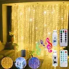 300 LED Curtain Fairy Lights Music String Light With Remote Xmas Party Wedding