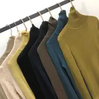在飛比找ETMall東森購物網優惠-秋冬韓國ins純色洋氣高領毛衣