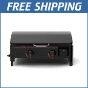 282 sq. in. Portable 2-Burner Griddle with Removable Grease Cup for Easy Cleanup