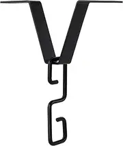 Rain Chain Gutters Adapter Clip, V Shaped Hook Hanger for Rain Chimes Downspout, Alloy Connector Holder for Hanging Rain Chains Hummingbird Feeders Flowerpot- Black