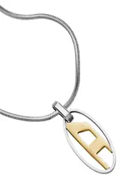 [Diesel] Diesel - Two-Tone Stainless Steel Pendant Necklace - Necklaces - Unisex - Silver UNI Silver