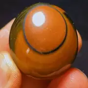 TOP 65G Natural Polished Blue Yellow tiger eye egg shaped Crystal Healing L2623
