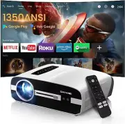 4K HDR Projector 1400 ANSI with WiFi Bluetooth,Tof+Coms Auto Focus Netflix Certi