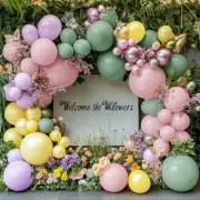 Pastel Green Pink Balloon Garland Double Stuffed Purple Pink Balloon Arch Kit...