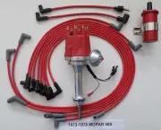 small cap MOPAR 1973-78 400 RED HEI Distributor, 45K RED Coil +Spark Plug Wires