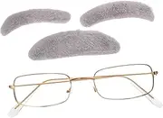 GANAZONO 1Set Old Man Eyebrows and Kit with Glasses Realistic Fake Beard and Eyebrows for Halloween Cosplay Costume Parties and Themed Events