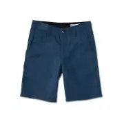 Volcom Youth Boys' Frickin Chino Shorts, Blue (Size 14 / 27" Waist)