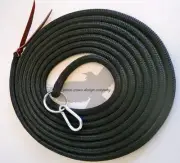 22 FT. Natural Horse Training Lead Rope Long Line 1/2" yacht rope~~BLACK