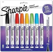 Sharpie Oil-Based Paint Markers Fine Point Assorted Colors 8 Pack
