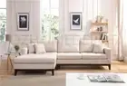 Fabric 4-Seat Modular Recliner Corner Futon Lounge Sofa With Chaise-Beige