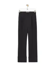 Fisherman turn-up trousers in cotton IT48 black