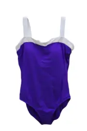 Miraclesuit Purple/White Colorblock One Piece Swimsuit, Size US 10