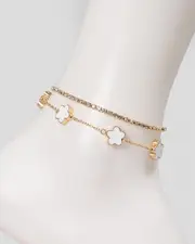 [Karyn In LA] Karyn In LA Girls' Angelina Anklet Pack in Gold/Pearl One Size Gold/Pearl