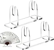 Lesunbak Acrylic Fan Display Stand, 2PCS Folding Clear Fan Holder, Acrylic Organizer Shelf, Home Decoration Organizer Rack For Home, Living Room, Desk