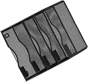 HYTROVE File Folder Holder Mesh Book Shelf Display Rack Brochure Wall Holder Office Organizing Stand File Folders Mesh Document Holder File Stands Booklet Display Stand Wrought Iron Black