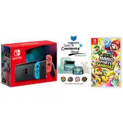 Nintendo Switch Neon Console with Super Mario Party Jambore and MightySkins Code