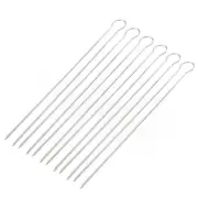 6 Pcs Stainless Steel Barbecue Fork Kabob Skewer Grilling Skewers
