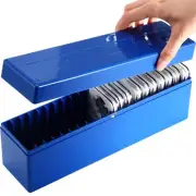 Plastic Coin Slab Storage Box Compatible With 20 Holders - Blue Collection Ca...