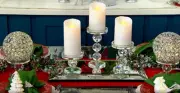 Set of 3 Faceted Glass Crystal Pedestals by Valerie - Silver