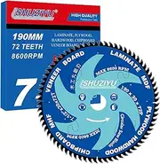 [LSHUZIYU] 190mm 72T, Thin Kerf 1.6mm. Arbor 30mm with 25.4-22.23-20mm Washer. Wood Cutting Circular Saw Blade