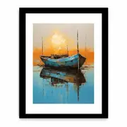Modern Art Boat Water Framed print Art Poster