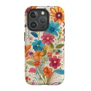 For iPhone 15 Pro Tough Case Compatible with MagSafe Floral Symphony