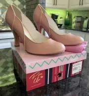 Pin Up Couture Women’s 10 High Heels Smitten-04 Baby Pink Faux Leather NIB READ