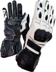 MUGENRACE Linea Sport Motorcycle Gloves, black-white, Size S for Men Black White