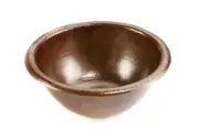 Premier Copper LR14RDB Small Round Self Rimming Hammered Copper Sink