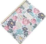 ARTIBETTER Flower Pattern Daily Weekly Monthly Planner Portable Academic Journal with Tabs Stylish Hardcover Agenda Book for Appointments and Study Thick for Smooth Writing