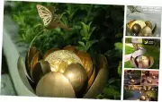 Solar Lights Garden Decor, Waterproof Metal Solar Lanterns Outdoor Fairy