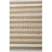 Designer Natural Jute Rug-Andes 1123-Natural/Ivory-110x160cm