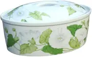 Ohno Shokai Bran Pickled Bran Bran Floor Storage Container, 0.4 gal (1.7 L), Made in Japan, Porcelain Floral Pattern