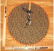 CANDY CORN Mini Tree Skirt, Lamp Skirt 20"dia, Prim, Halloween