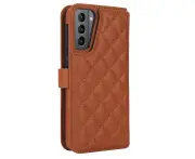 Compatible With Samsung Galaxy S21 Case,Durable PU Leather Protective Cover for Galaxy S21 Case-Brown