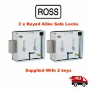 ROSS 6 Lever Safe Locks-Keyed Alike Pair 600AL-2 Keys-Free Post! 08952673