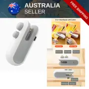 Rechargeable Mini Heat Sealer & Cutter 2-in-1 Plastic Bag Seal Tool White