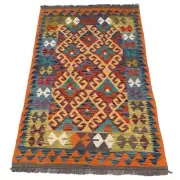 Handmade Afghan Wool Kilim Rug - 158cm X 103cm, Flat Woven Floor Rug