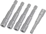 uxcell 1/4-inch Shank 5mm Hex Socket Nut Setter Drivers Bit Adapter 5pcs