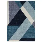 Blue Angular Slices Boxes Blocks Geometric STR08 - Aprx 2' 3" x 8'
