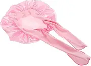 [VALICLUD] Silk Baby Bonnet Hat for Newborn Girls Soft Satin Hair Bonnet with Cute Bow, Ideal for Sleeping and Everyday Use Baby Beanie Cap Pink