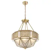 Overton CTC Pendant Light 6Lt in Brass