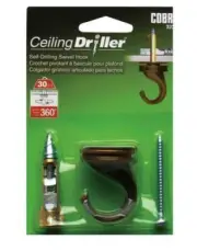Cobra Driller Antique Ceiling 360 Degree Swivel Hook 30lb Hold.