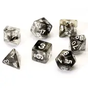 Sirius Dice 7-Set Cloud Translucent Black with White