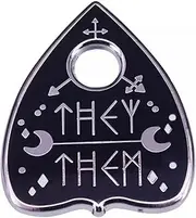 [Pinstant] They Them Non-Binary Nonbinary Gender Neutral Pronoun Pronouns LGBTQ Ouija Board Pick Goth Halloween 1.25" Enamel Pin Badge, 1.25 Inches, Enamel, enamel