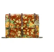 Patricia Nash Adelfia Vintg Botanical Garden Leather Chain-Link Tassel Crossbody